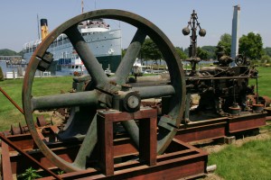 Steam engine at the SS Keewatin Maritime Museum.