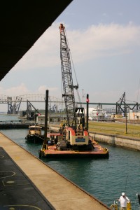 Barge in the Soo locks