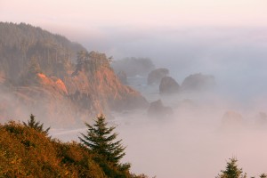 Samuel H. Boardman State Park - Fog covers the Oregon coast at sunset.