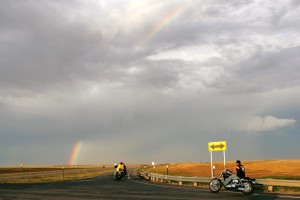 Bikers at the entrance to I-90, exit 78